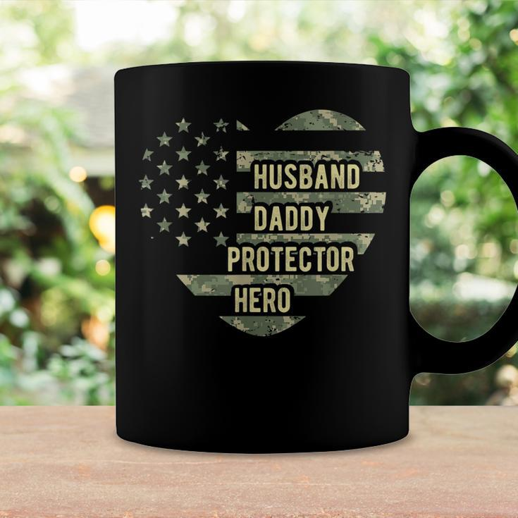 Mens Mens Husband Daddy Protector Heart Camoflage Fathers Day Coffee Mug Gifts ideas