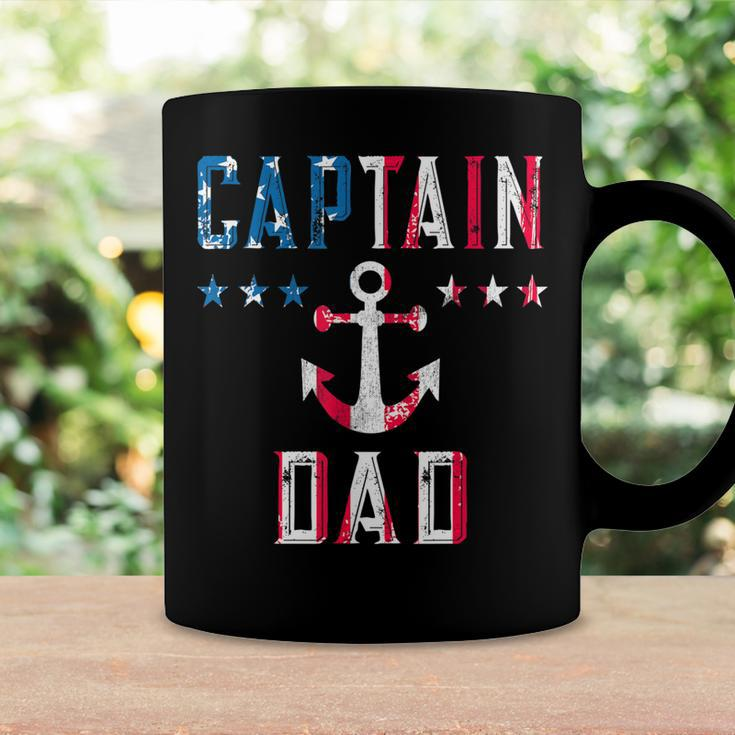 Mens Patriotic Captain Dad American Flag Boat Owner 4Th Of July Coffee Mug Gifts ideas