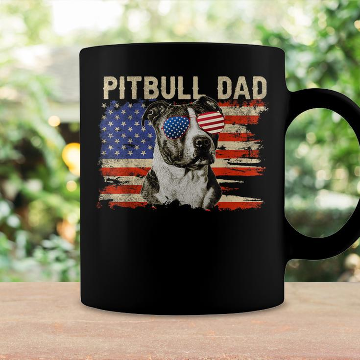 Mens Patriotic Pitbull Dad 4Th Of July American Flag Usa Coffee Mug Gifts ideas