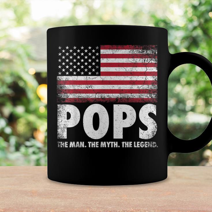 Mens Pops The Man Myth Legend Fathers Day 4Th Of July Grandpa Coffee Mug Gifts ideas