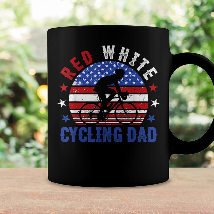 Mens Red White Cycling Dad 4Th Of July American Flag Gift Coffee Mug Gifts ideas