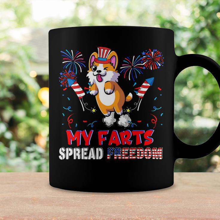 My Farts Spread Freedom Funny American Flag Corgi Fireworks V3 Coffee Mug Gifts ideas