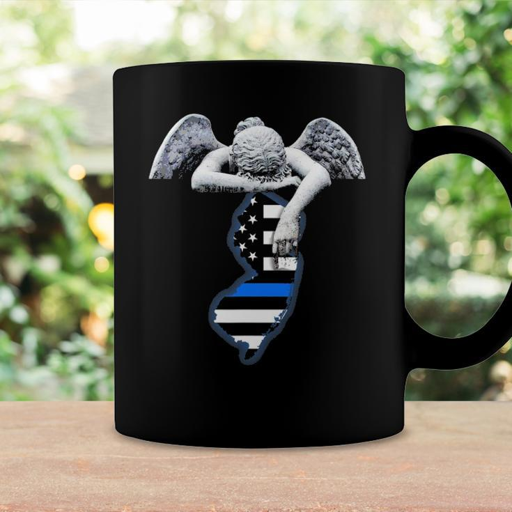 New Jersey Thin Blue Line Flag And Angel For Law Enforcement Coffee Mug Gifts ideas