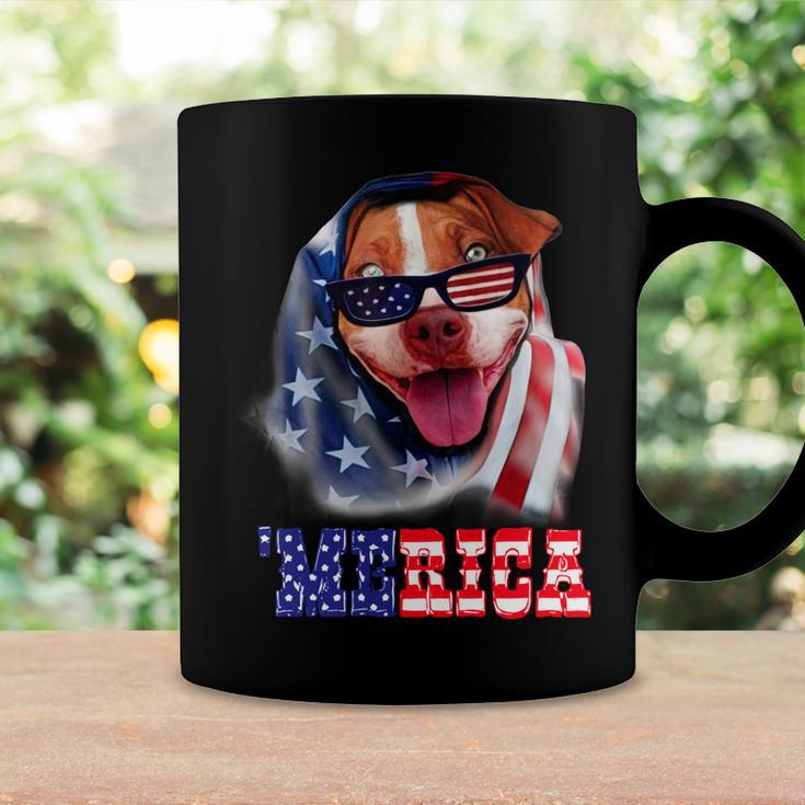 Pitbull American Flag 4Th Of July Pitbull Dad Dog Lover Fun Coffee Mug Gifts ideas