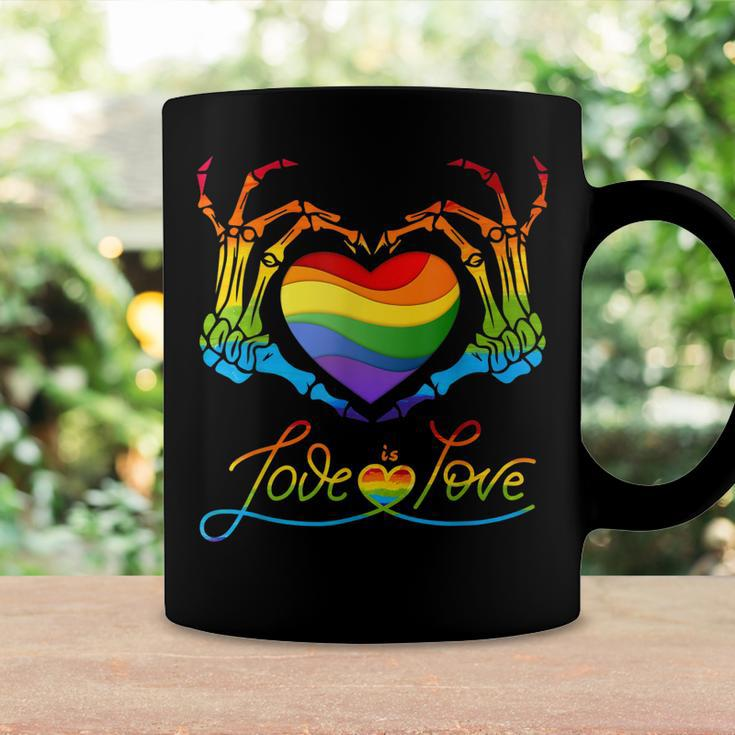Rainbow Heart Skeleton Love Is Love Lgbt Gay Lesbian Pride Coffee Mug Gifts ideas