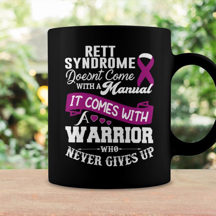 Rett Syndrome Doesnt Come With A Manual It Comes With A Warrior Who Never Gives Up Purple Ribbon Rett Syndrome Rett Syndrome Awareness Coffee Mug Gifts ideas