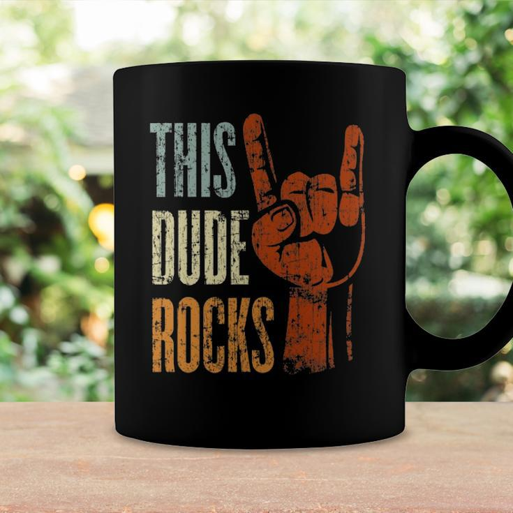 This Dude Rocks Rock N Roll Heavy Metal Devil Horns Coffee Mug Gifts ideas