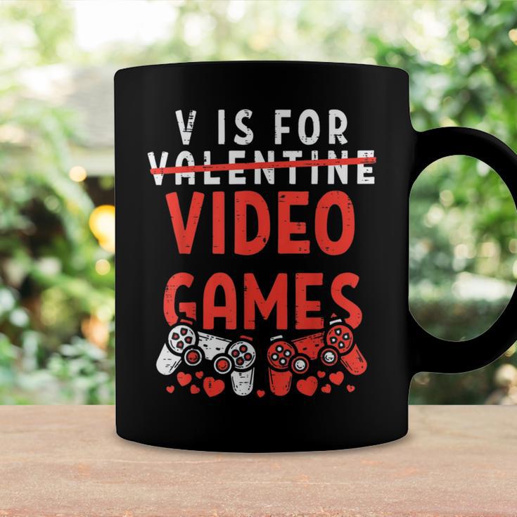 V Is For Video Games Funny Valentines Day Gamer Boy 583 Trending Shirt Coffee Mug Gifts ideas