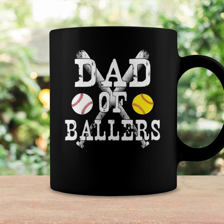 Vintage Dad Of Ballers Funny Baseball Softball Lover Coffee Mug Gifts ideas