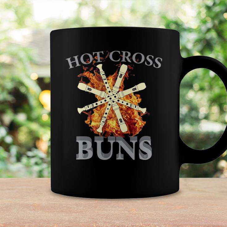 Womens Hot Cross Buns Pattern Flute Player For Dad Coffee Mug Gifts ideas