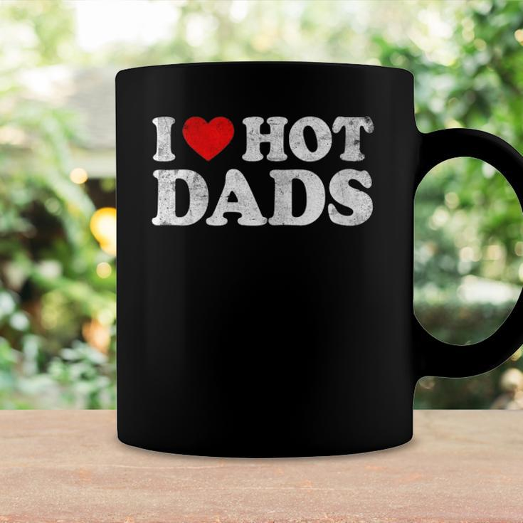 Womens I Love Hot Dads I Heart Hot Dads Love Hot Dads V-Neck Coffee Mug Gifts ideas