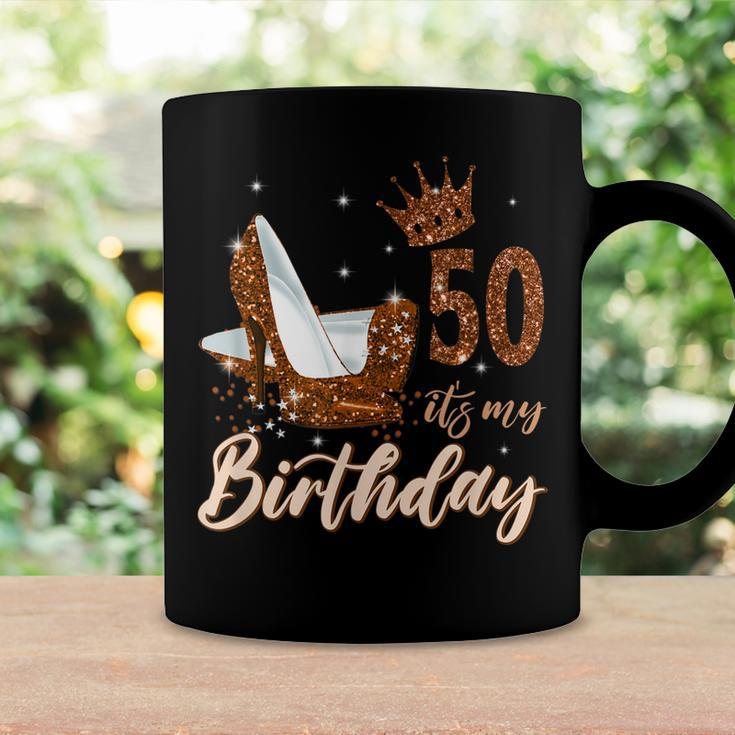 Womens Its My 50Th Birthday Queen 50 Years Old High Heels Coffee Mug Gifts ideas