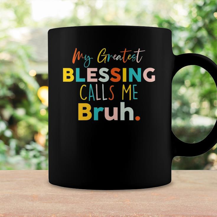 Womens My Greatest Blessing Calls Me Bruh Retro Mothers Day Coffee Mug Gifts ideas