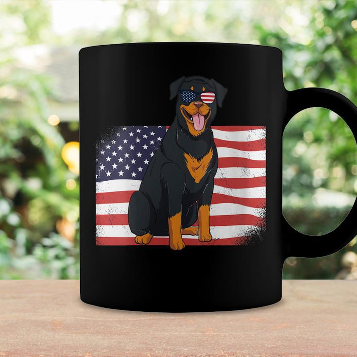 Womens Rottie Dad & Mom American Flag 4Th Of July Usa Rottweiler Coffee Mug Gifts ideas