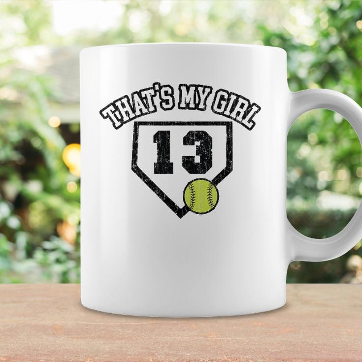 13 Thats My Girl Softball Mom Dad Of Number 13 Softball Coffee Mug Gifts ideas