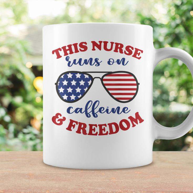 4Th Of July Nurse American Flag Sunglasses Caffeine Freedom Coffee Mug Gifts ideas