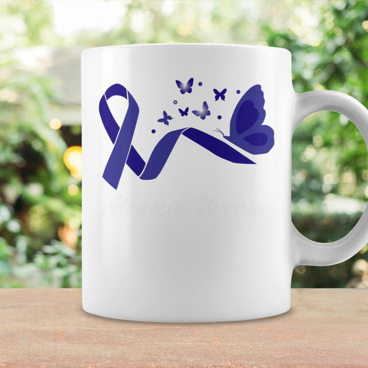 Alopecia Warrior Butterfly Blue Ribbon Alopecia Support Alopecia Awareness Coffee Mug Gifts ideas