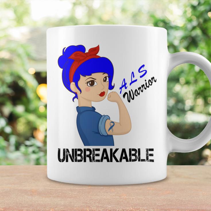 Als Warrior Strong Women Blue Ribbon Amyotrophic Lateral Sclerosis Support Als Awareness Coffee Mug Gifts ideas