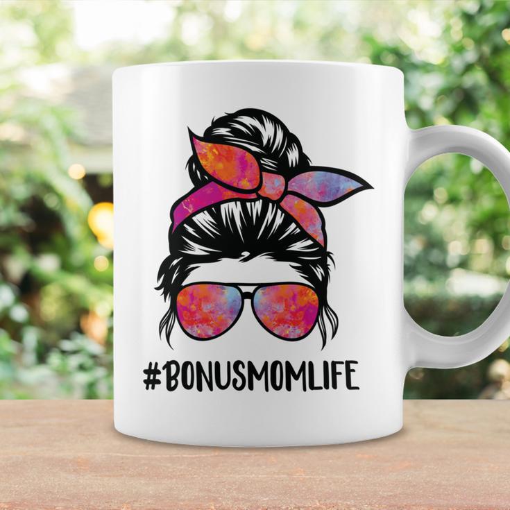 Bonus Mom Life Stepmom Mothers Day Messy Bun Hair For Woman Coffee Mug Gifts ideas