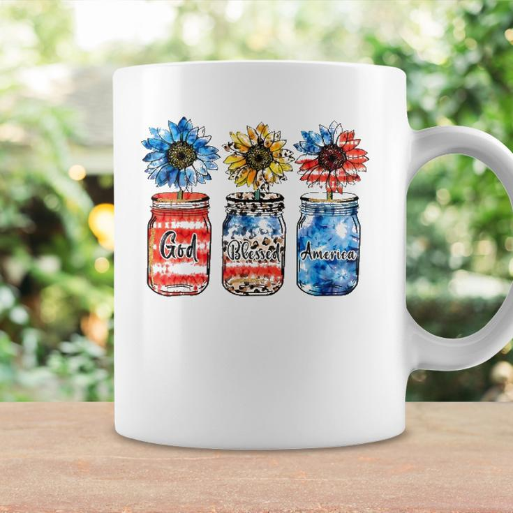Country Farm Canning Ball Jars Sunflower God Bless America Coffee Mug Gifts ideas
