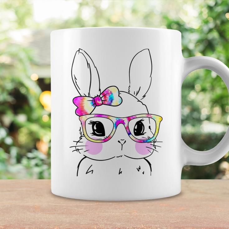 Cute Bunny Rabbit Face Tie Dye Glasses Girl Happy Easter Day Coffee Mug Gifts ideas