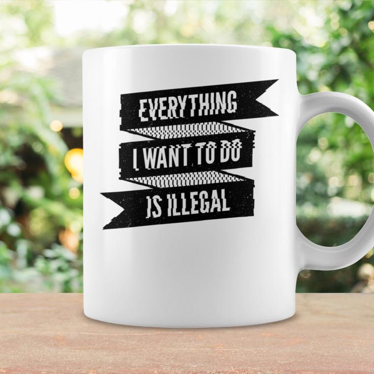 Everything I Want To Do Is Illegal Glitsh Sticker Design Funny Everything I Want To Do Is Illegal Stickers Coffee Mug Gifts ideas