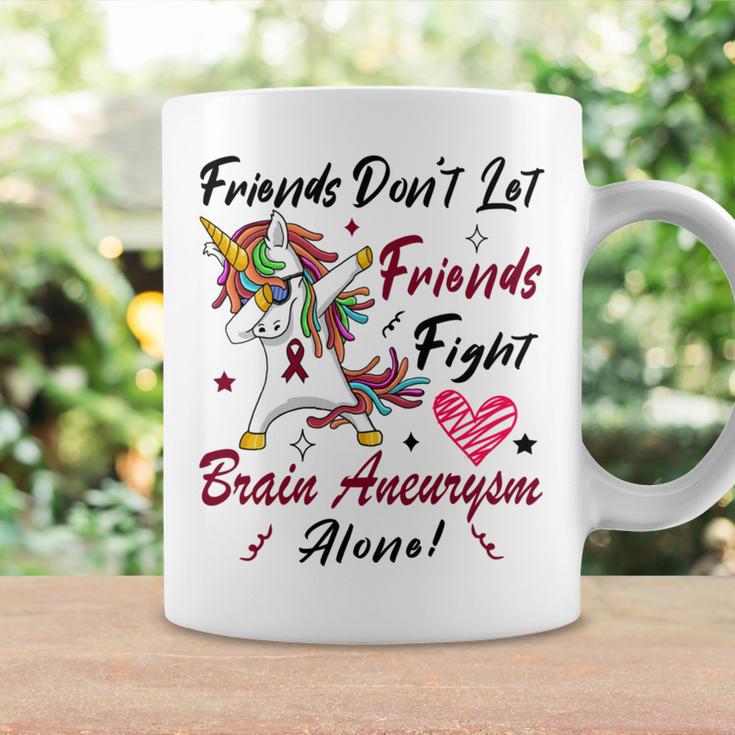 Friends Dont Let Friends Fight Brain Aneurysm Alone Unicorn Burgundy Ribbon Brain Aneurysm Bpd Brain Aneurysm Coffee Mug Gifts ideas