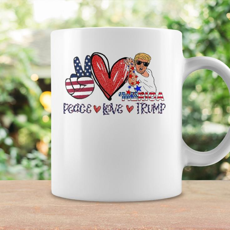 Funny 4Th Of July Peace Love Trump Merica Usa Flag Patriotic Coffee Mug Gifts ideas