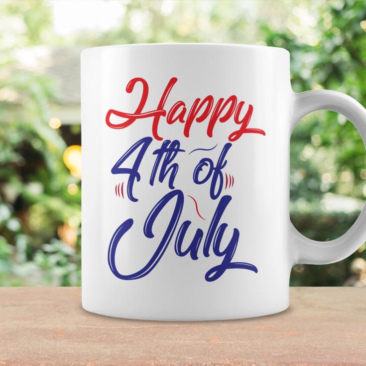 Happy 4Th Of July Dark Red Blue Text Coffee Mug Gifts ideas