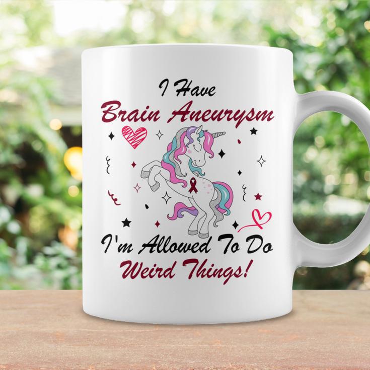 I Have Brain Aneurysm Im Allowed To Do Weird Things Unicorn Burgundy Ribbon Brain Aneurysm Bpd Brain Aneurysm Coffee Mug Gifts ideas