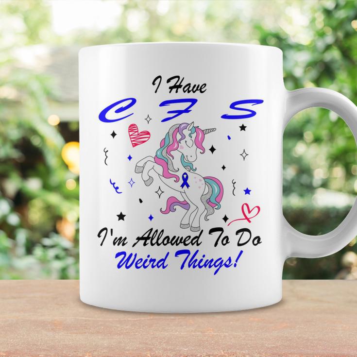 I Have Chronic Fatigue Syndrome Cfs Im Allowed To Do Weird Things Unicorn Blue Ribbon Chronic Fatigue Syndrome Support Cfs Awareness Coffee Mug Gifts ideas