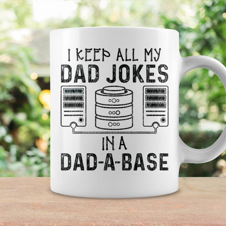 I Keep All My Dad Jokes In A Da-A-Base Fathers Day Dad Kid Coffee Mug Gifts ideas