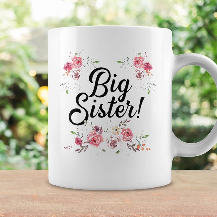 Kids Cute Big Sister Floral Design Toddler Girl Coffee Mug Gifts ideas