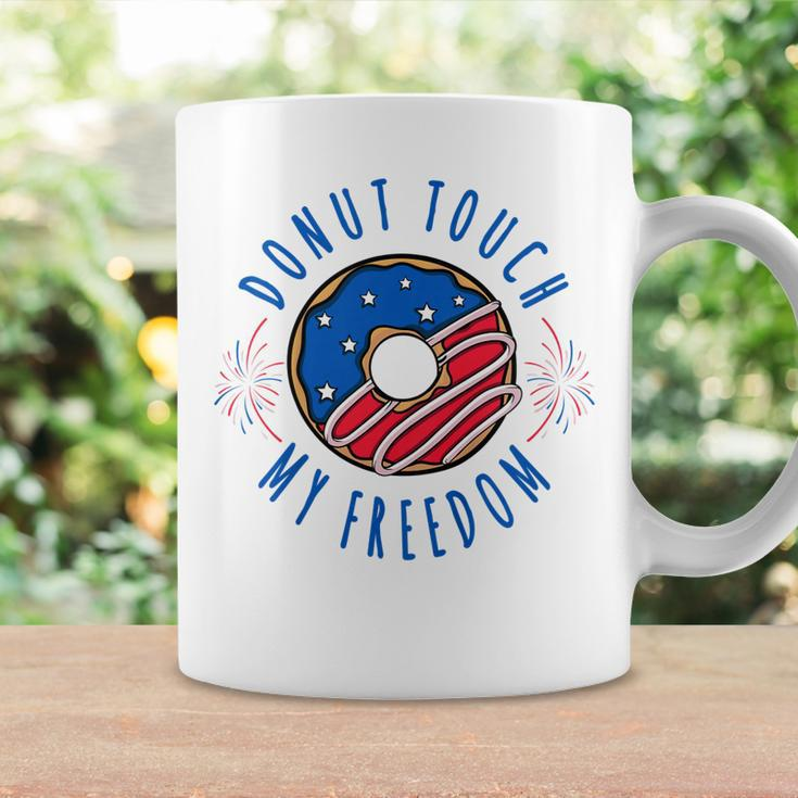 Kids Donut Touch My Freedom Funny Fourth Of July Coffee Mug Gifts ideas