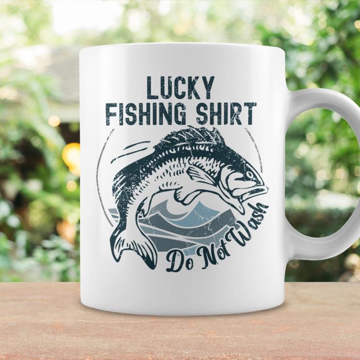 Lucky Fishing Shirt Do Not Wash Fisherman Dad Blue Coffee Mug Gifts ideas