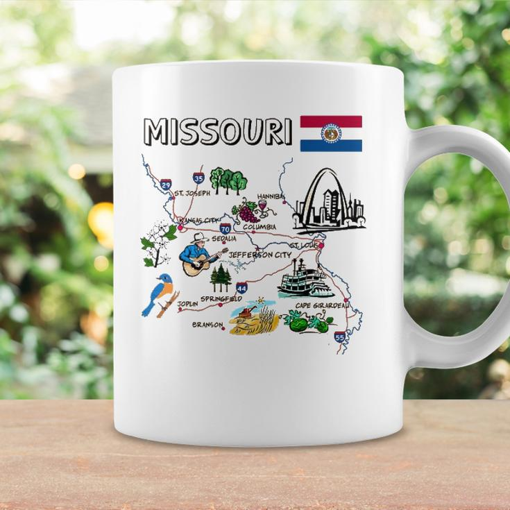 Map Of Missouri Landmarks Major Cities Roads Flag Coffee Mug Gifts ideas