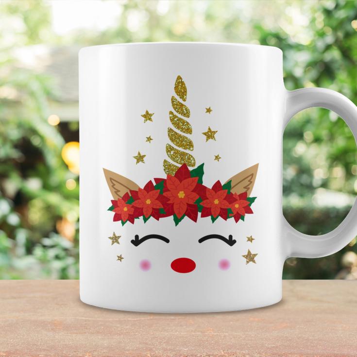 New Christmas Unicorn Face Santicorn Poinsettia Crown Cute Coffee Mug Gifts ideas