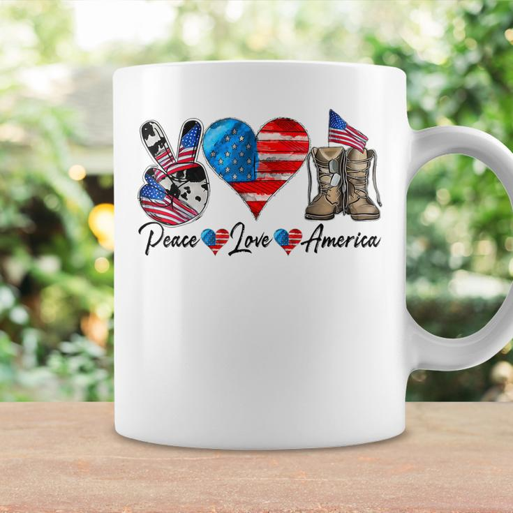 Peace Love America Vintage 4Th Of July Western America Flag Coffee Mug Gifts ideas