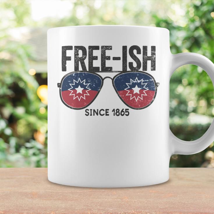 Premium Free-Ish Juneteenth Celebrate Black Freedom Free-Ish 1865 Messy Bun Afro Mom Coffee Mug Gifts ideas