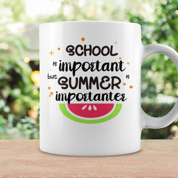 School Is Important But Summer Is Importanter Watermelon Design Coffee Mug Gifts ideas