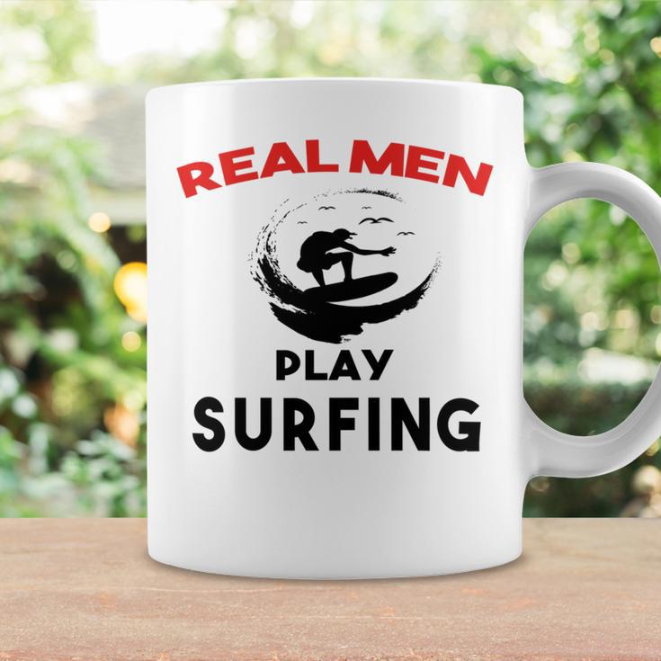 Surfing Men Sport Awesome Idea Real Men Play Surfing Coffee Mug Gifts ideas