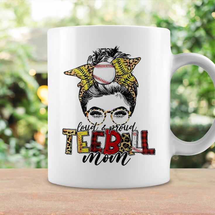 Teeball Mom Leopard Ball Mom Messy Hair Bun Mothers Day Coffee Mug Gifts ideas