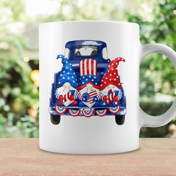Usa Patriotic Gnomes With American Flag Hats Riding Truck Coffee Mug Gifts ideas