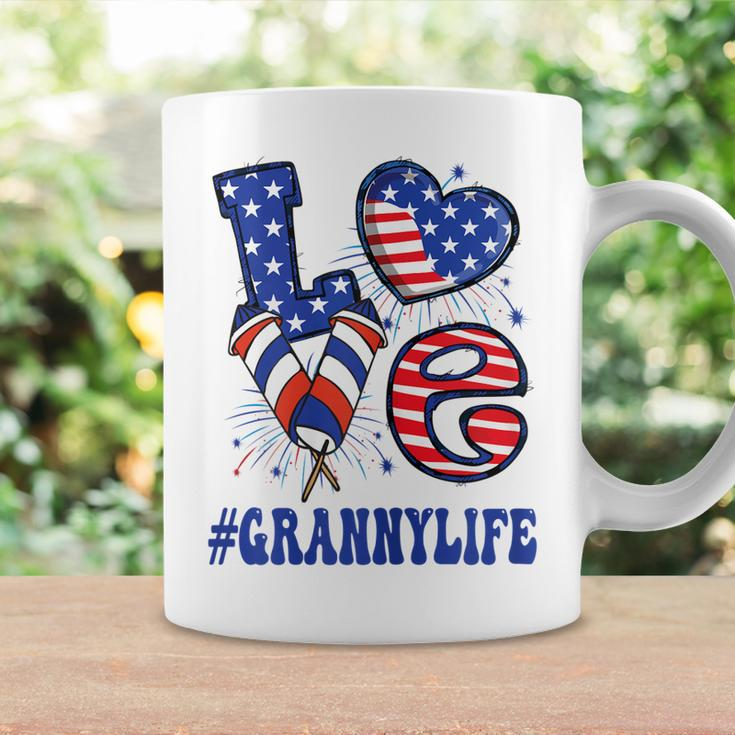 Womens Granny Love Usa Flag Grandma 4Th Of July Family Matching Coffee Mug Gifts ideas