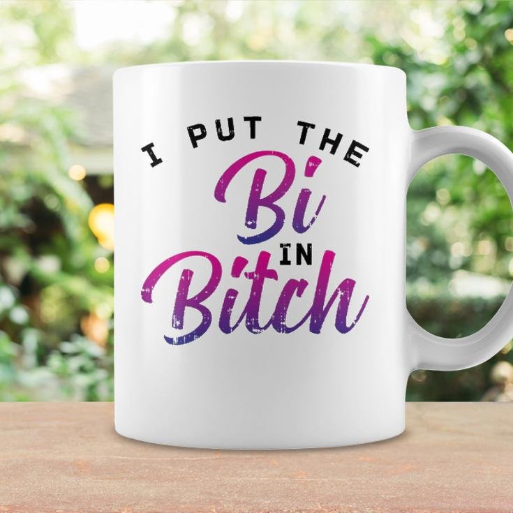 Womens I Put The Bi In Bitch Funny Bisexual Pride Flag Lgbt Gift Coffee Mug Gifts ideas