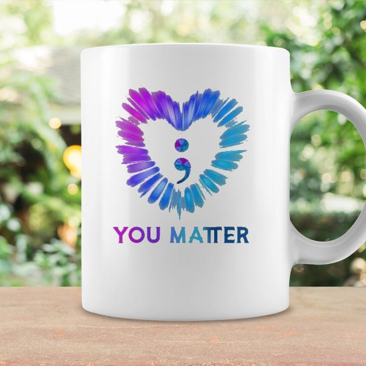 You Matter Suicide Awareness And Prevention Semicolon Heart Coffee Mug Gifts ideas