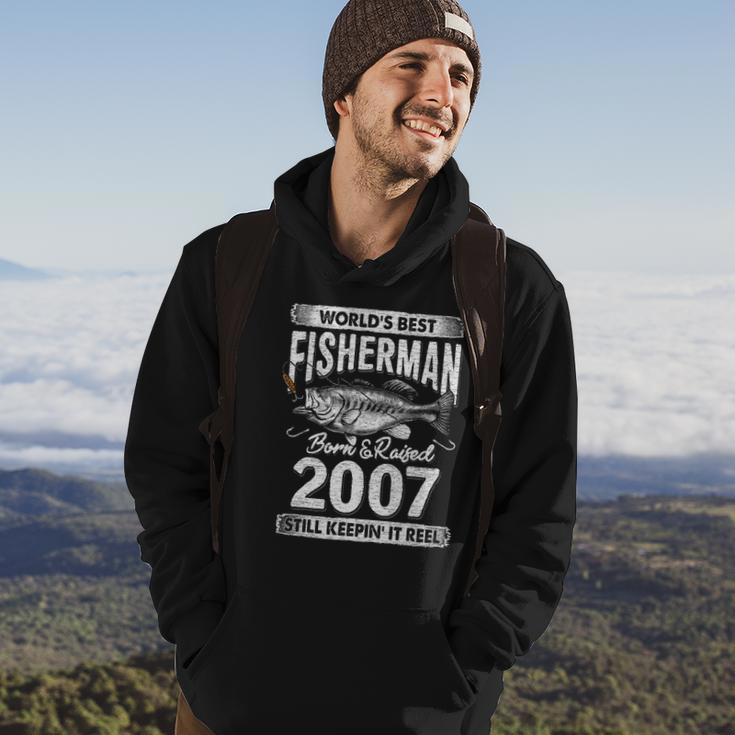 15 Years Old Fisherman Born In 2007 Fisherman 15Th Birthday Hoodie Lifestyle