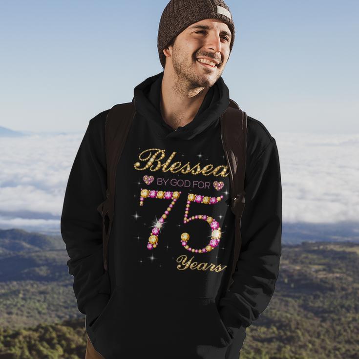 Blessed By God For 75 Years Old 75Th Birthday Party  Hoodie