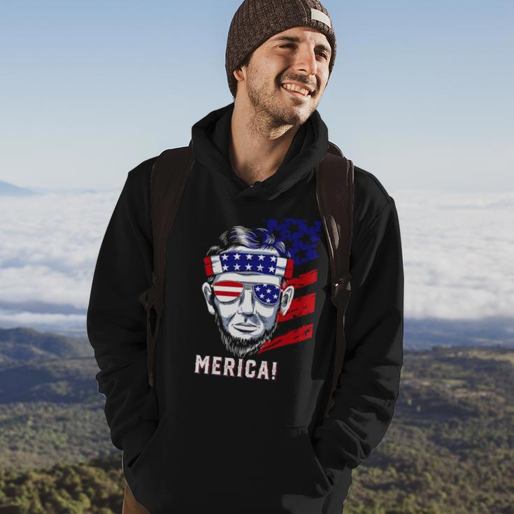 Abraham Lincoln 4Th Of July Merica Men Women American Flag Hoodie Lifestyle