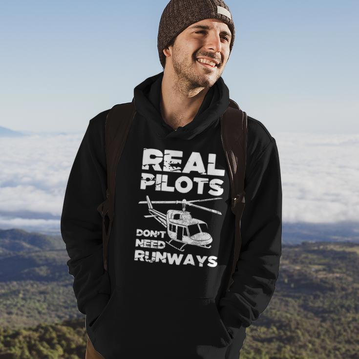 Aviation Real Pilots Dont Need Runways Helicopter Pilot Hoodie Lifestyle